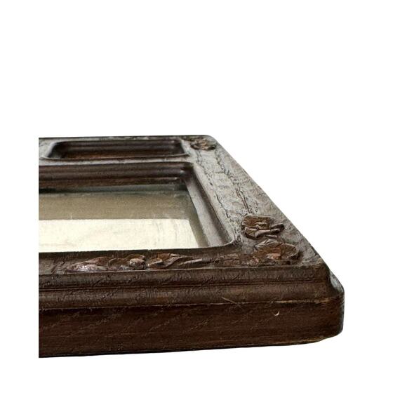 Vintage Collage Picture Frame Multi Opening Dark Wood Gold Details Ornate Photo - Picture 8 of 13